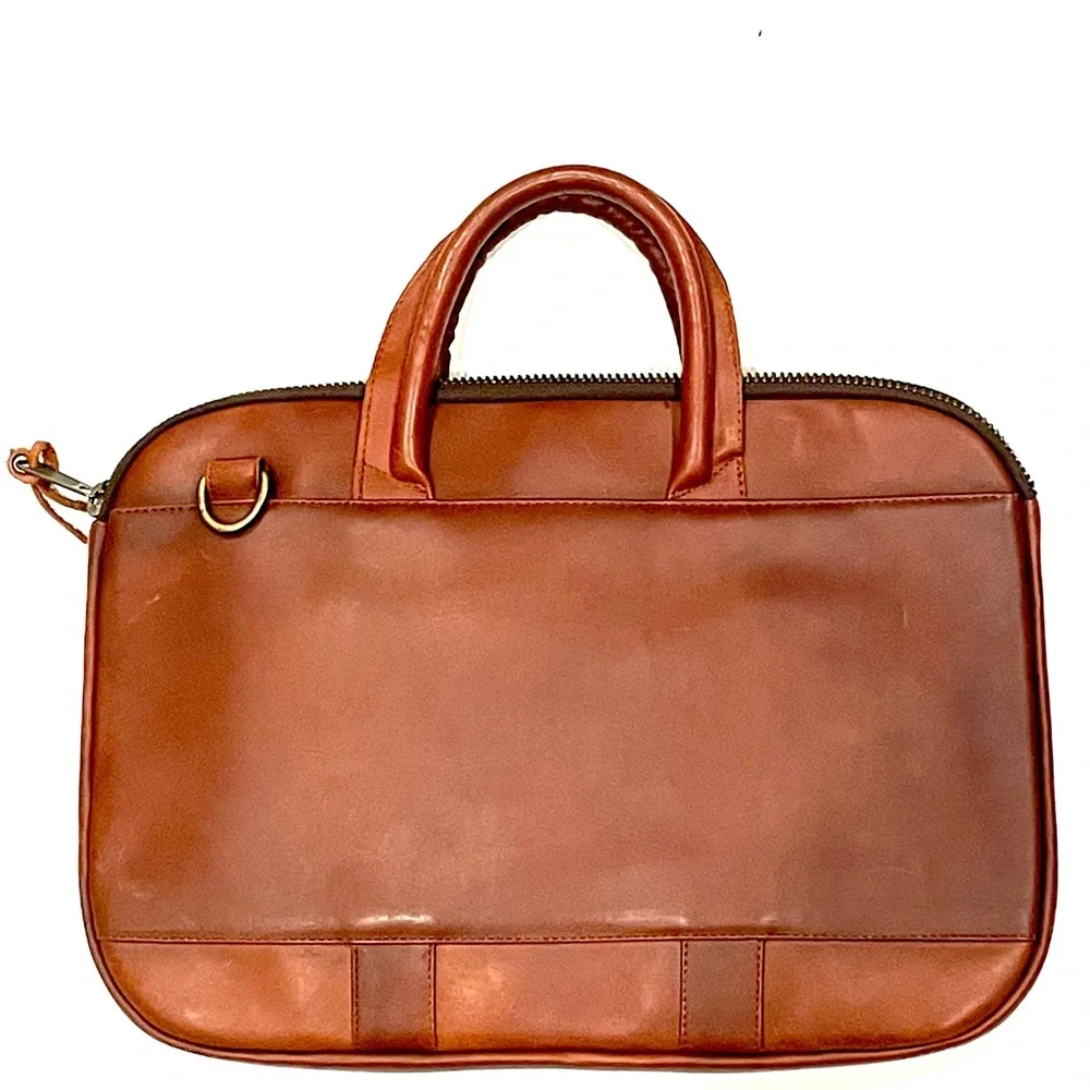 YAMAMOTO Leather briefcase Handmade in Mexico artisan brown cow hide